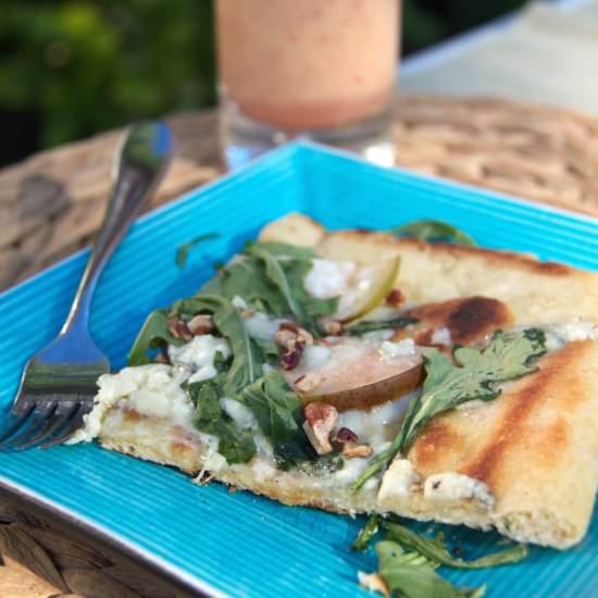 Grilled Pear and Gorgonzola Pizza - Recipe photo by Gold Dipped Chaos