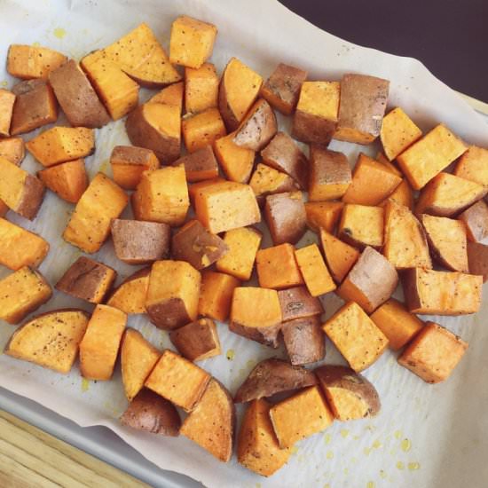 Roasted Sweet Potatoes - Recipe photo by madetoborder