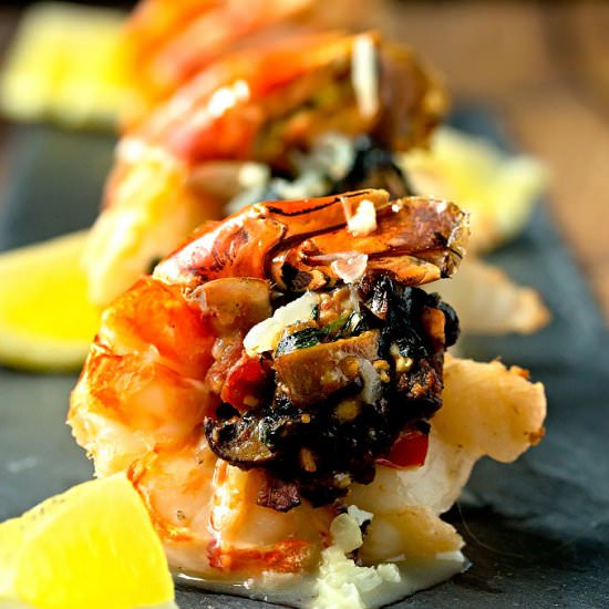 Stuffed Scampi & White Wine Sauce - Recipe photo by Cooks With Cocktails