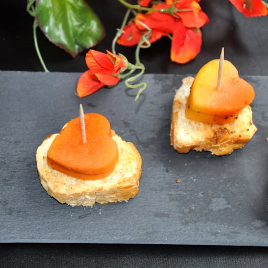 Papaya Canapes - Recipe photo by Praba Bubesh