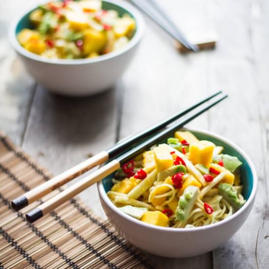 Avocado Noodle Salad with Mango - Recipe photo by HaveAnotherBite