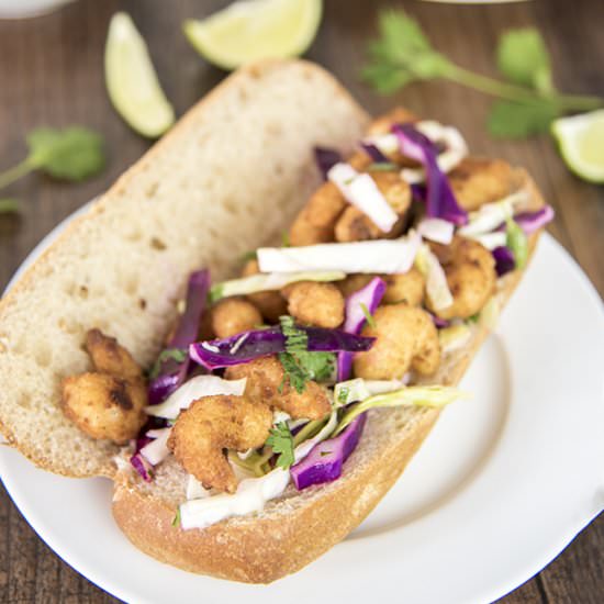 Shrimp Sandwich with Cilantro Slaw - Recipe photo by SeaPakShrimpCo