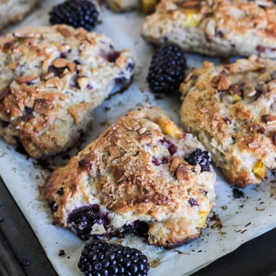 Blackberry Peach Scones - Recipe photo by bakerita