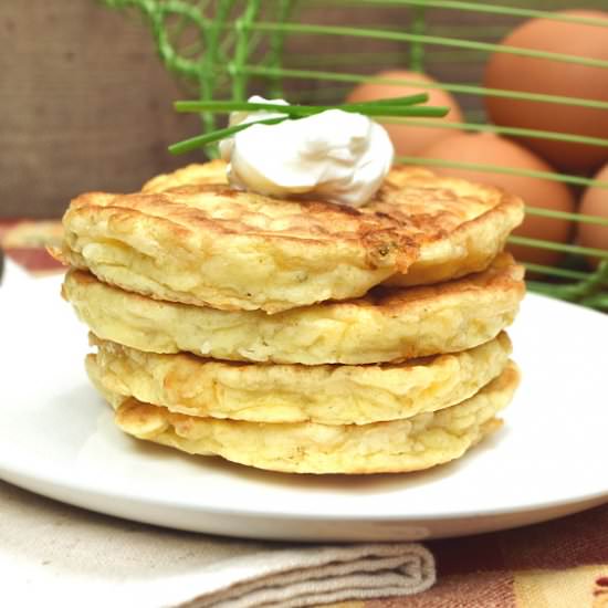 Egg and Cheese Pancakes - Recipe photo by craftycookingmama