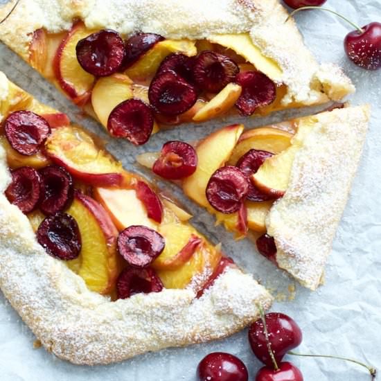 Peach and Cherry Galette - Recipe photo by finefreshfood