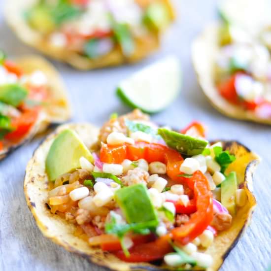 Turkey Tacos with Sweet Corn Salsa - Recipe photo by Real Food Whole Life