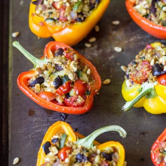 Mediterranean Stuffed Bell Peppers - Recipe photo by thewanderlustkitchen