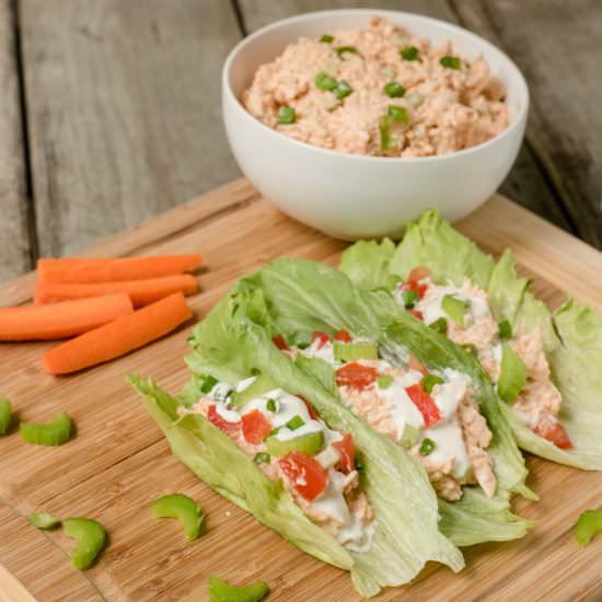 Buffalo Chicken Quinoa Lettuce Wrap - Recipe photo by LivingWellMom
