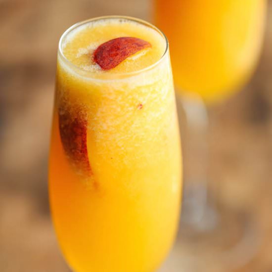 Frozen Peach Bellini - Recipe photo by damndelicious