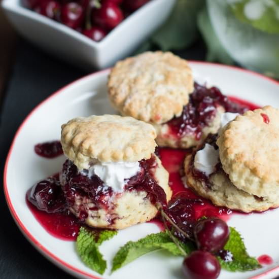 Sweet Biscuits with Cherry Compote - Recipe photo by superman cooks