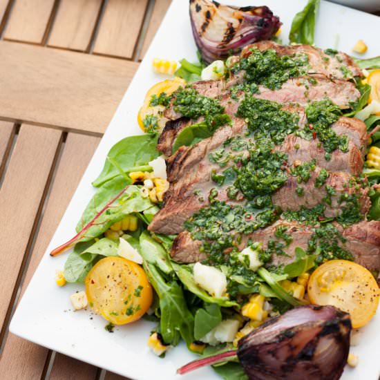 Flank Steak Salad with Chimichurri - Recipe photo by thesunnypalate