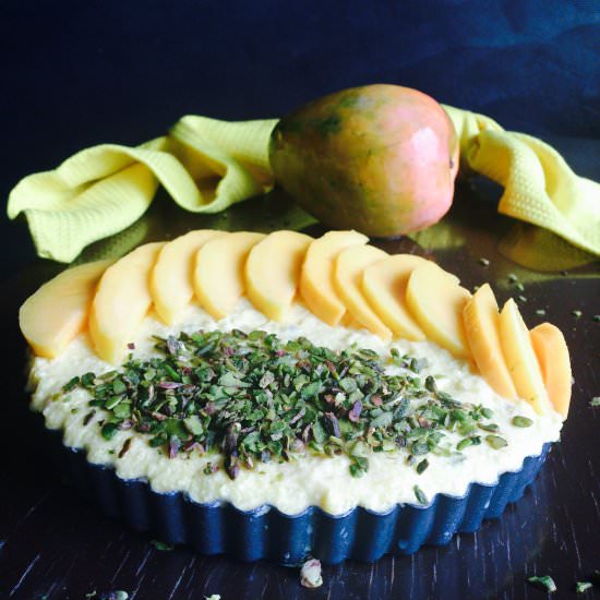 NoBake GlutenFree Mango Phirni Tart - Recipe photo by My Tryst With Food And Travel