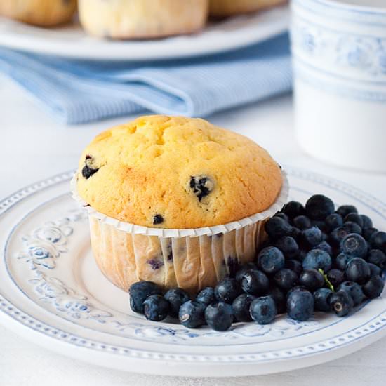 Blueberry muffins - Recipe photo by wwwilovebakepl