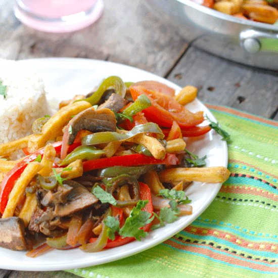 Meatless lomo saltado - Recipe photo by TASTEOFYUMMY