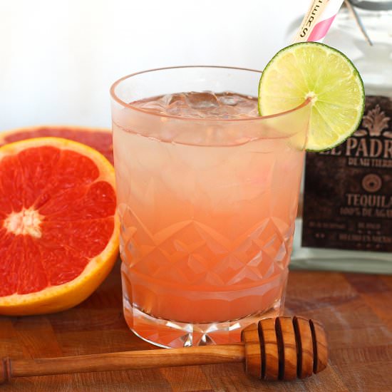Ruby Red Grapefruit & Honey Paloma - Recipe photo by Everyday Gourmet with Blakely