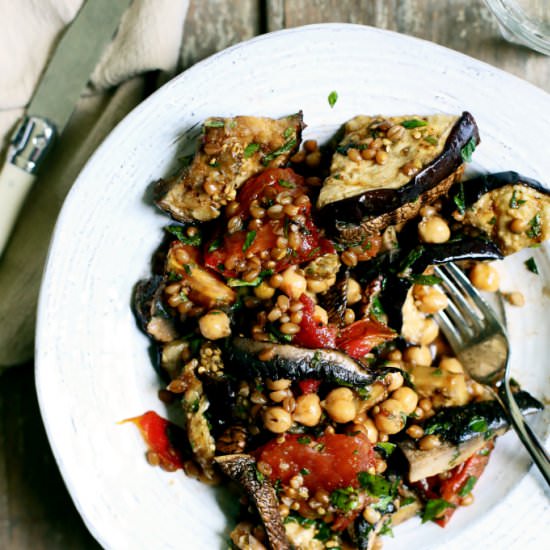 Grilled Vegetable Wheat Berry Salad - Recipe photo by yummybeet