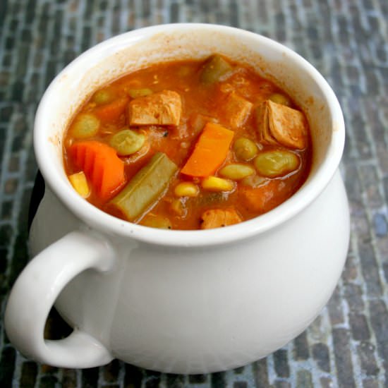 Vegan & GF BBQ Chicken Soup - Recipe photo by fittingintovegan