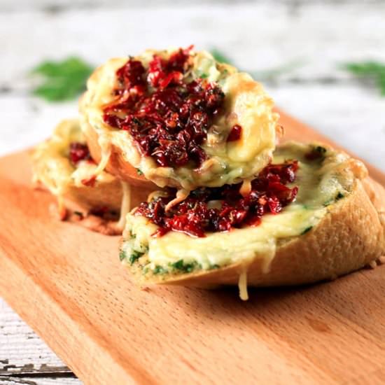 Sundried Tomatoes Bruschettas - Recipe photo by ScrambledChefs
