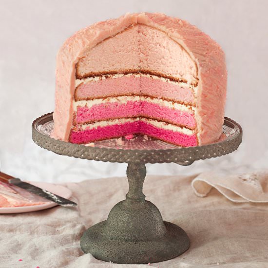 Pink Ombre Cake - Recipe photo by fabteam