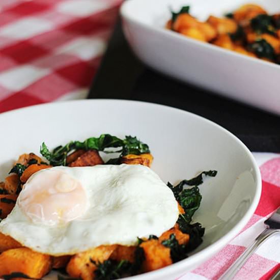 Kale and Sweet Potato Hash - Recipe photo by rosalilium