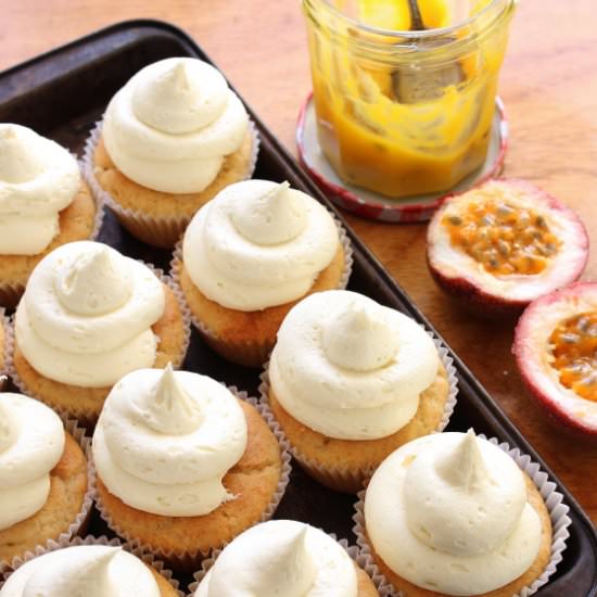 Gluten Free Passionfruit Cupcakes - Recipe photo by Thoroughly Nourished Life