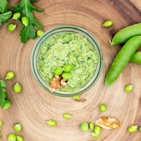 Walnut & Pea Pesto - Recipe photo by SweetSourSavory