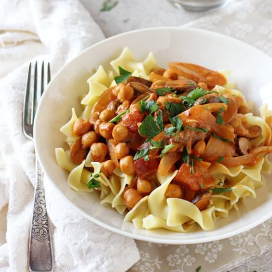 Mushroom & Chickpea Paprikash - Recipe photo by ohmyveggies
