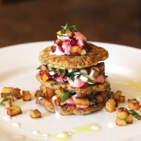 Spinach Cauliflower Griddle Cakes - Recipe photo by TreeseLoveHappiness