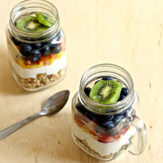 Mason Jar Fruit Parfaits - Recipe photo by thegirlonbloor