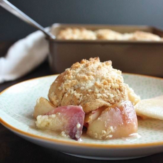 Peach cobbler with almond streusel - Recipe photo by Wild wild whisk