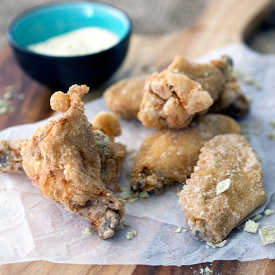 Wasabi Chicken Wings + Yuzu Mayo - Recipe photo by Belly Rumbles