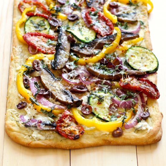 Roasted Vegetable Flatbread - Recipe photo by thegirlonbloor