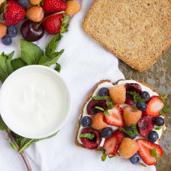 Toast with Yogurt and Berries - Recipe photo by nourishedbynutrition