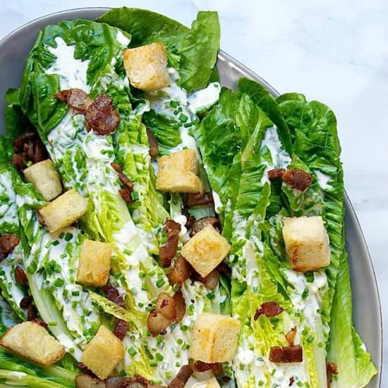 Romain Wedge Salad - Recipe photo by PinchandSwirl