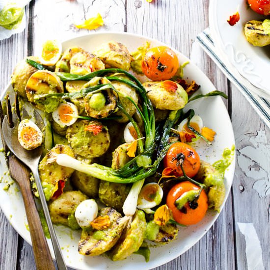 Grilled Potato Salad w/ Pesto - Recipe photo by The Endless Meal