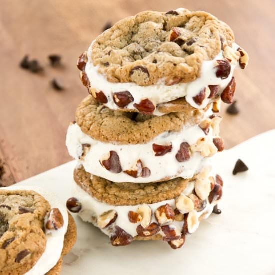 Hazelnut Latte Ice Cream Sandwich - Recipe photo by The Sugar Coated Cottage