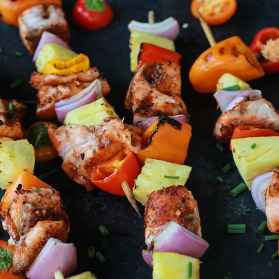 Caribbean Grilled Salmon Kabobs - Recipe photo by joyfulhealthyeats