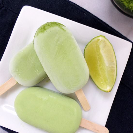 Matcha Mini Coconut Lime Popsicles - Recipe photo by greensmoothiegourmet