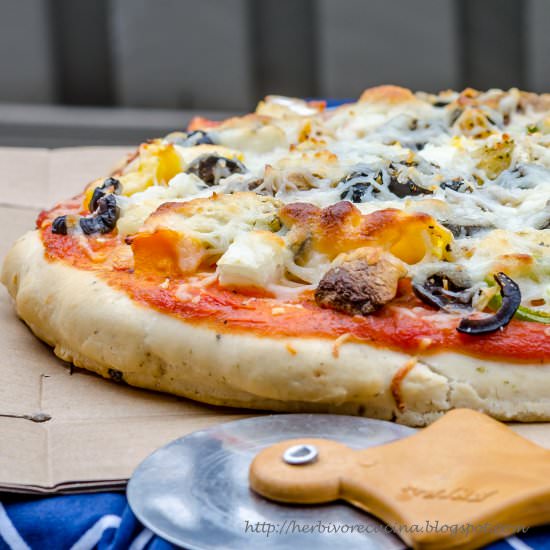 Vegetarian Pizza from Scratch - Recipe photo by Herbivore Cucina