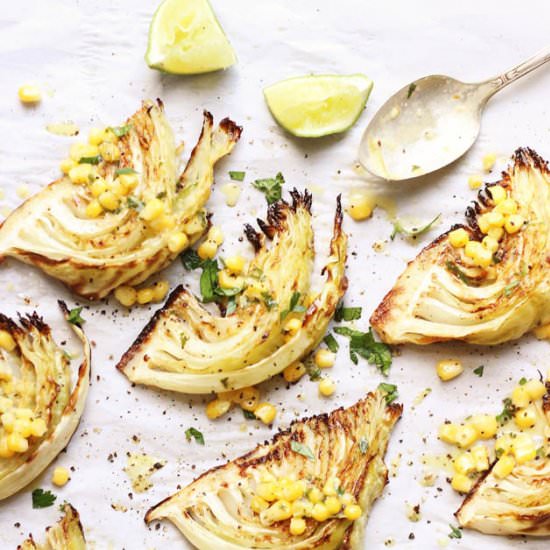 Cabbage Wedges with Spicy Corn - Recipe photo by withfoodandlove
