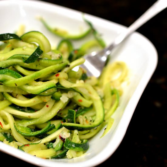 Garlic Parmesan Zoodles - Recipe photo by thatsquareplate