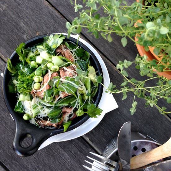 Green Salad with Beef & Wasabi Peas - Recipe photo by mypoppet