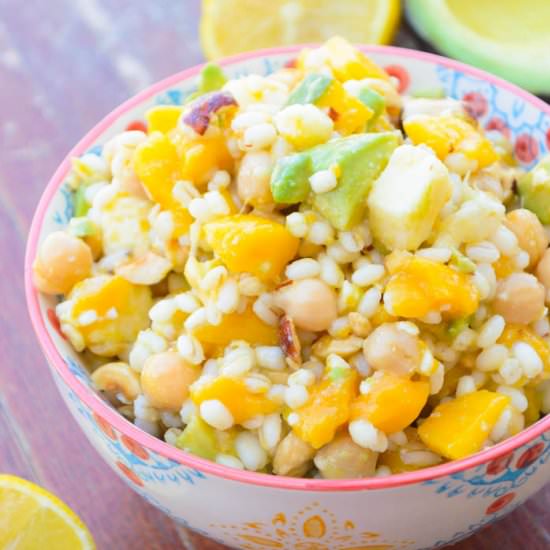 Avocado, Mango & Chickpea Barley - Recipe photo by The Nutritious Kitchen