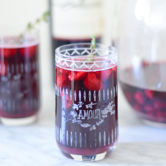 Raspberry Thyme Sangria - Recipe photo by lucismorsels