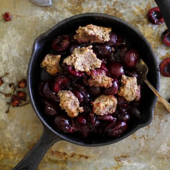 Grain-Free Cherry Crumble - Recipe photo by roastedroot