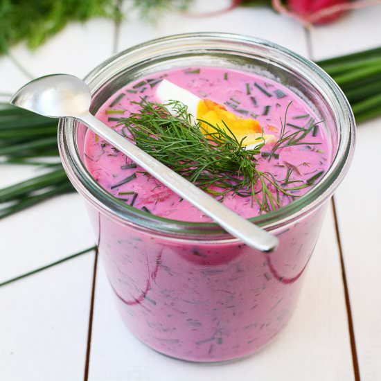 Cold Polish Young Beetroot Soup - Recipe photo by poezja-smaku