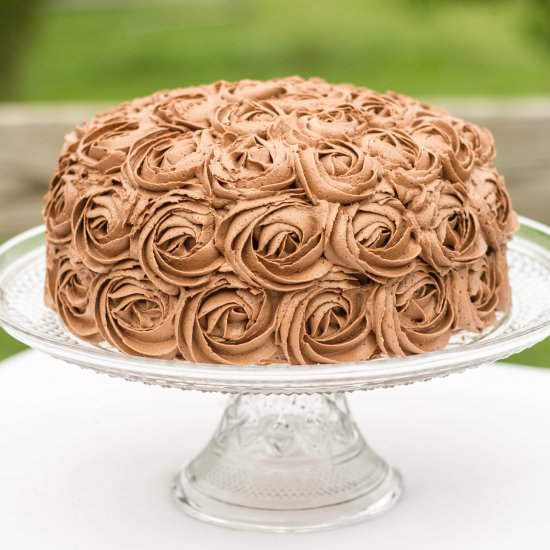 Chocolate Fudge Marble Rose Cake - Recipe photo by kendrastreats