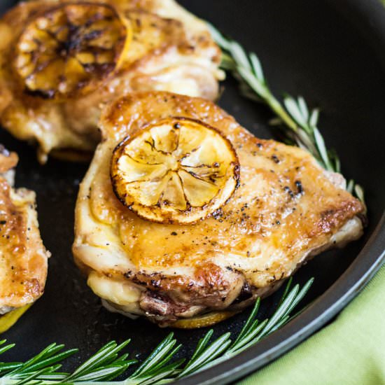 Lemon Rosemary Chicken Thighs - Recipe photo by My Three Seasons