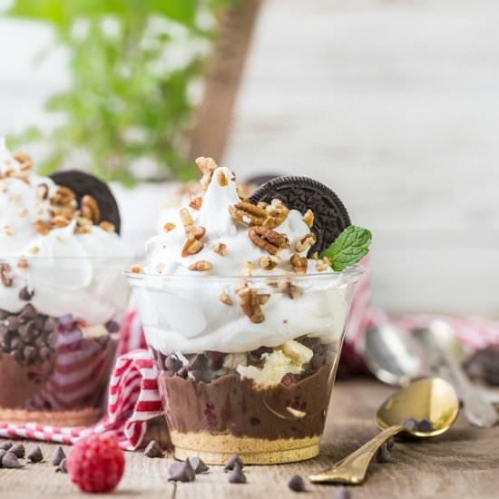 7 Layer Dessert Dip Cups - Recipe photo by the cookie rookie