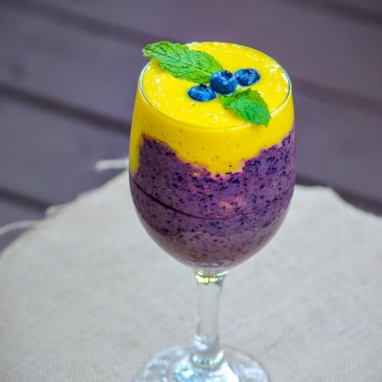 Mango Blueberry Two Color Mocktail - Recipe photo by laavyskitchen